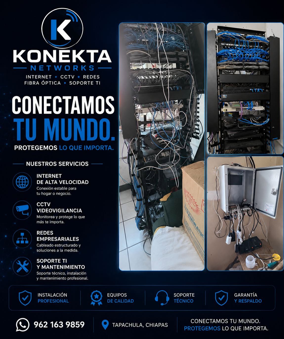 Rack de telecomunicaciones e infraestructura de red